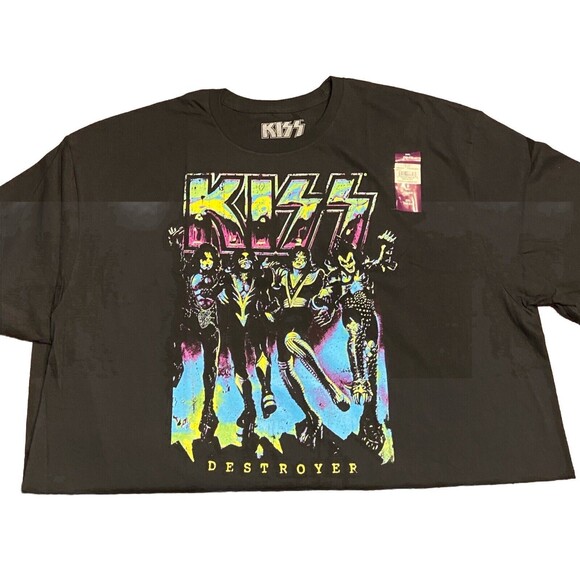 KISS Hard Rock Band Destroyer Album Cover NWT Artwork Men Black T-Shirt 2XL - Picture 1 of 9